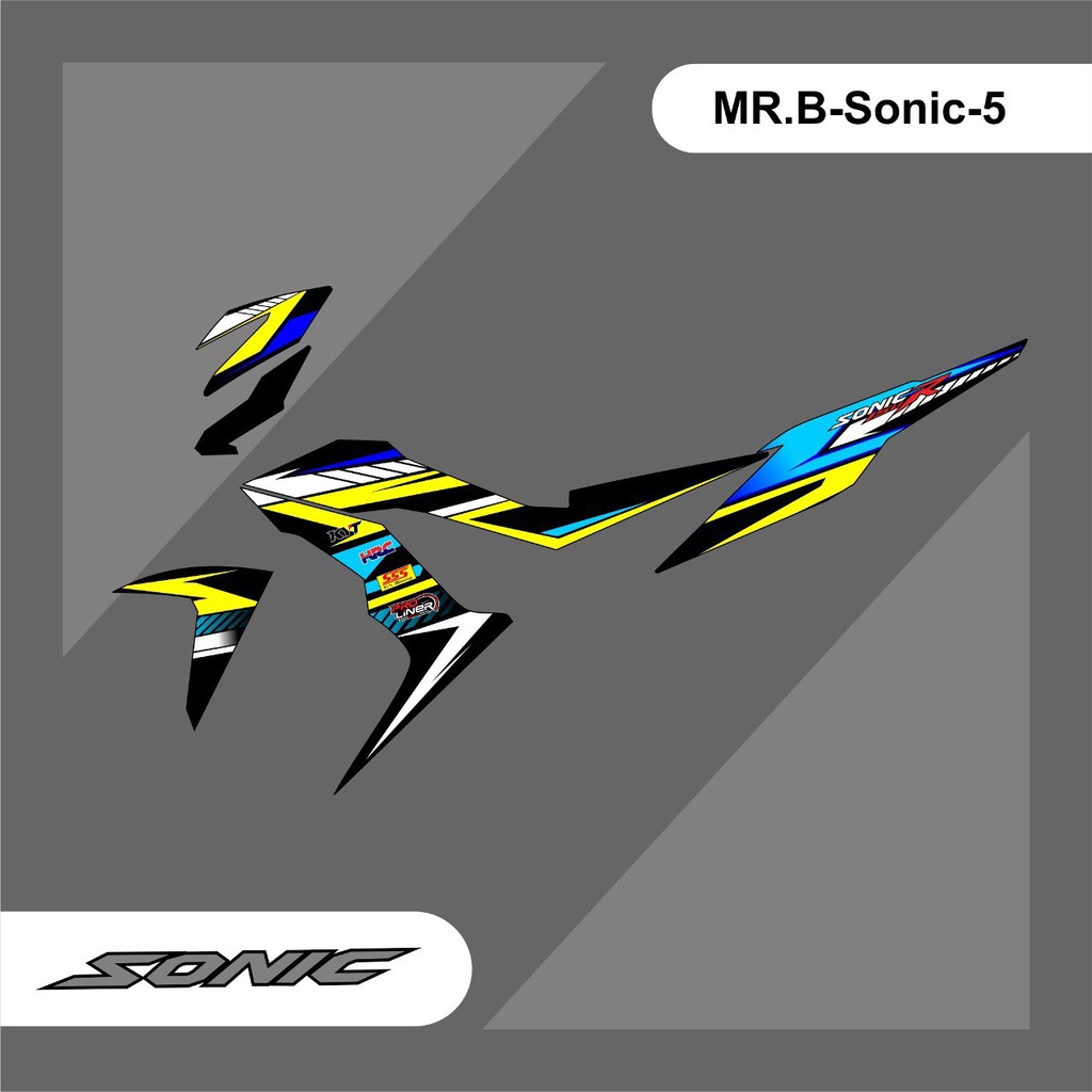 (cod) Stiker Motor sonic sticker striping list motor honda sonic  Racing Terlaris sonic road race 5