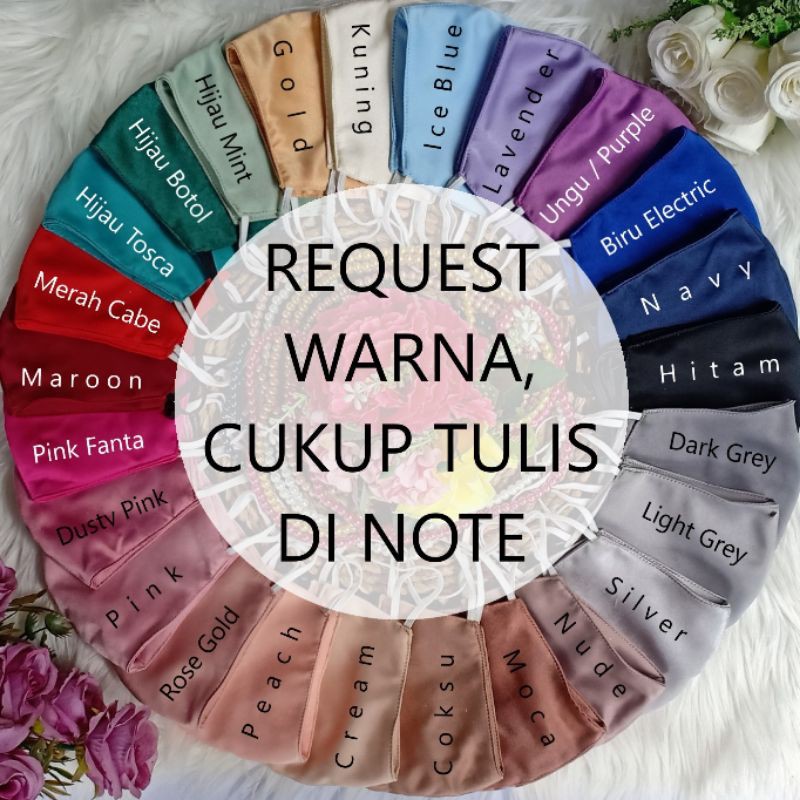 Masker renda 3ply warna bs request buat souvenir pesta akad nikah ijab wedding resepsi pernikahan