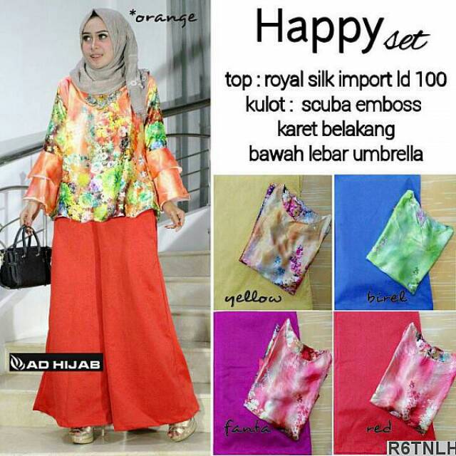 Setelan Celana Kulot Lebar Blouse Ruffle Atasan Terompet Bunga Prada Set 3SATEE