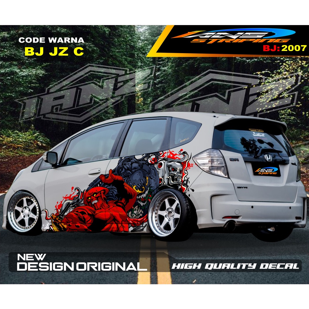 STICKER DECAL MOBIL HONDA JAZZ MOBILIO AGYA AYLA / STIKER VARIASI BODY SAMPING MOBIL AYLA / STIKER MOBIL TERMURAH / VARIASI STIKER MOBIL TERBARU / STIKER MOBIL