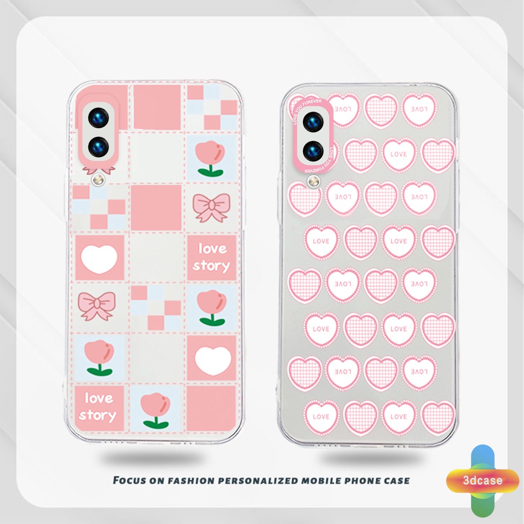 Soft TPU Case VIVO Y21S Y20S Y12i Y12S Y12 Y20 Y15S Y91C V23E Y16 V21 Y21 2021 Y21A Y21T Y30 Y33T Y01 Y91 Y30i Y93 Y95 Y15 Y17 T1 Y55 Y75 Y50 Y53S Y51 2020 Y51A Y10 Y33S Y1S Y11 Y31 Y20i Y91i Y51S Y20G Pink Love Heart Transparent Case