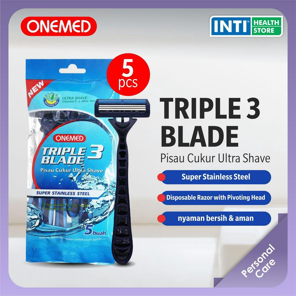 Pisau Cukur Ultra Shave 3 Blade Onemed Pack Isi 5pcs