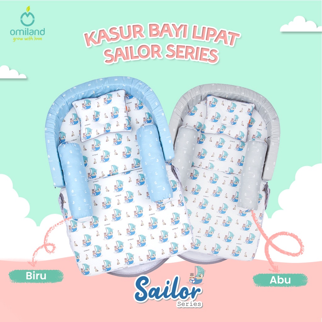 Omiland Kasur Bayi Lipat Bumper + Kelambu