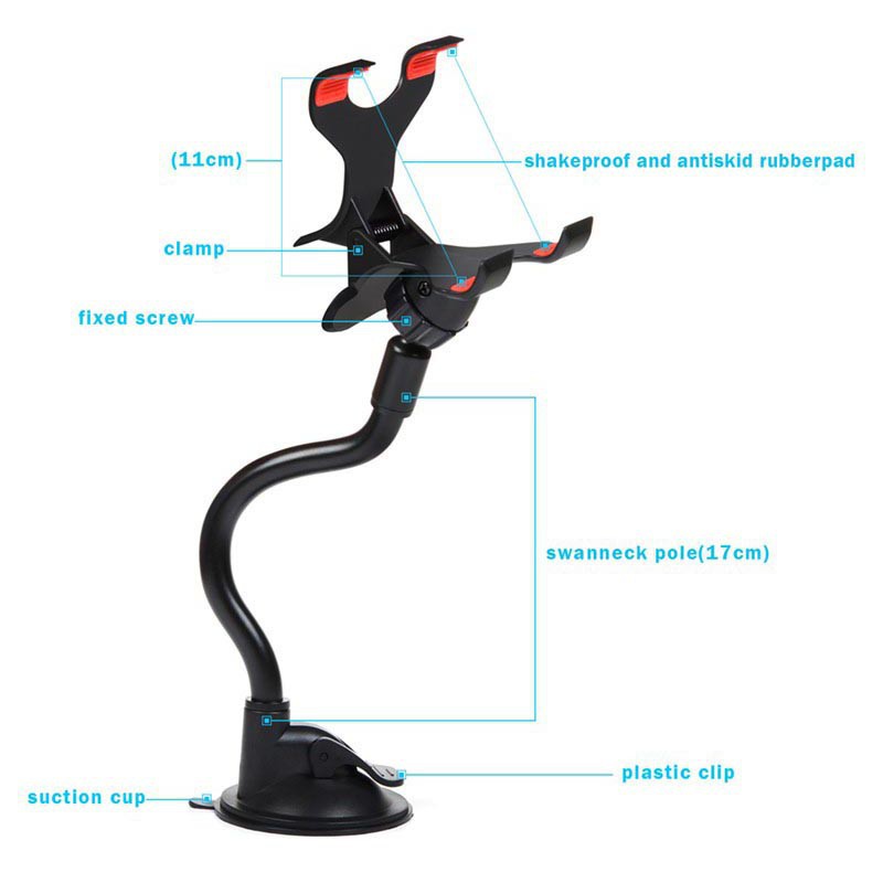 Car Holder Smartphone Mobil stand Lazypod Neck Suction Cup 3.5-6 Inch T003 Taffware SUPMANGO Z1 jnp