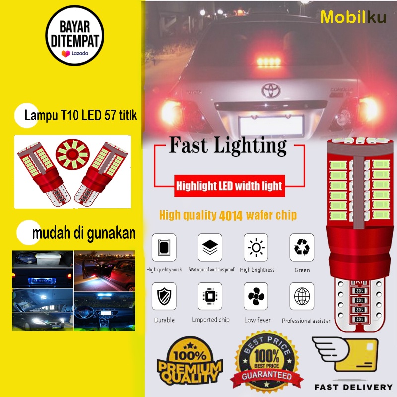 [BISA COD] Lampu T10 LED 57 titik CANBUS Senja Mundur mobil motor EXTRA Bright