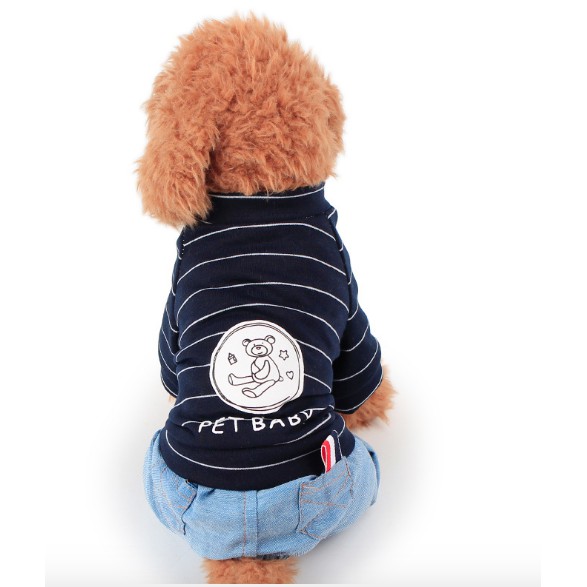 Baju Pakaian Untuk Motif PET BABY Berlengan Cotton Untuk Kucing Anjing Doggy Cat Puppy Kecil Besar