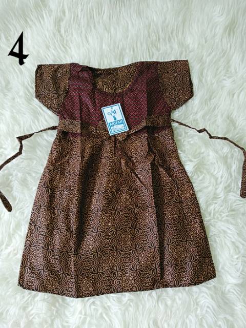 Dress batik anak coklat manis