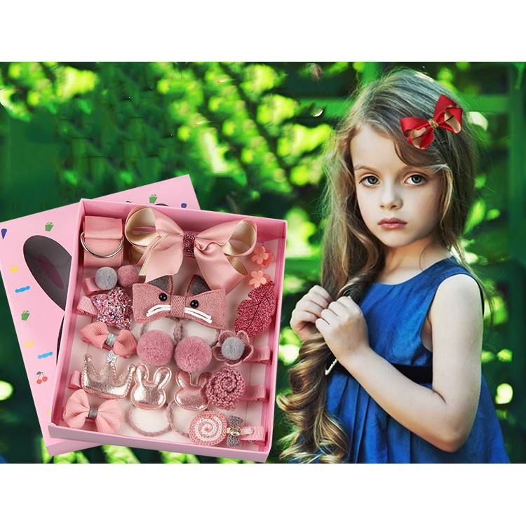 Aksesori rambut anak-anak, hiasan kepala perempuan 18 pcs
