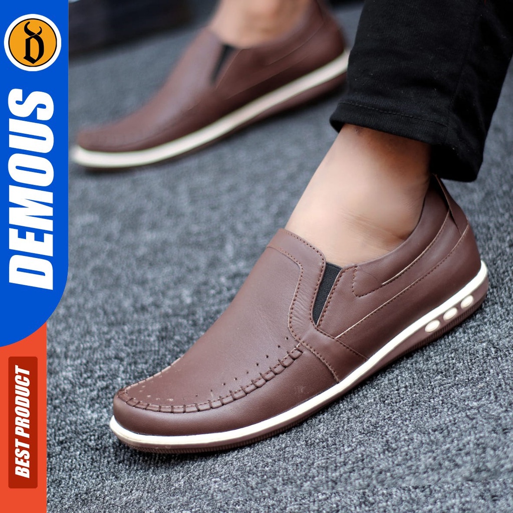 DEMOUS Ginyu - Sepatu Slip On Casual Pria Kulit Asli