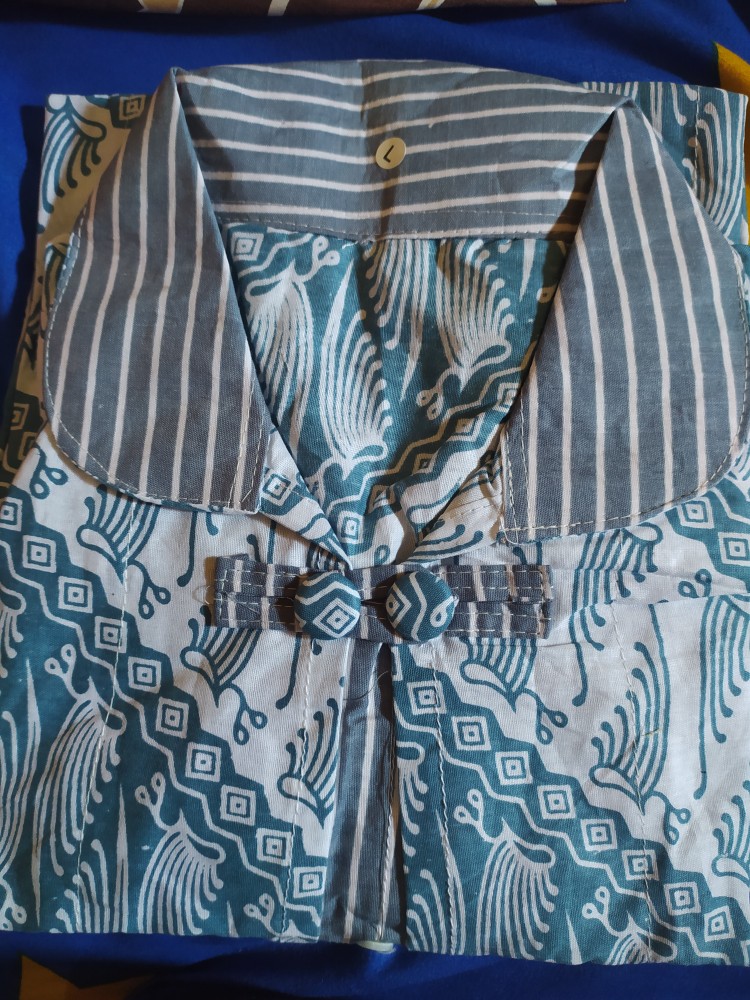 Tey-17 Batik Wanita Asj Sa Hrb026 Kenongo Kemeja Tosca Pendek