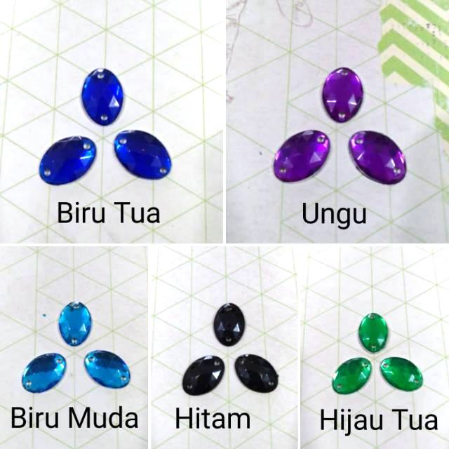 Mote Tempel / Diamond Jahit Oval 10 x 14 (isi 20 pcs)