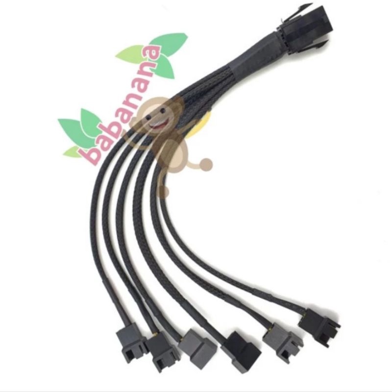 Kabel pcie 6 pin 1 to 6 pwm adapter fan cable converter kipas casing