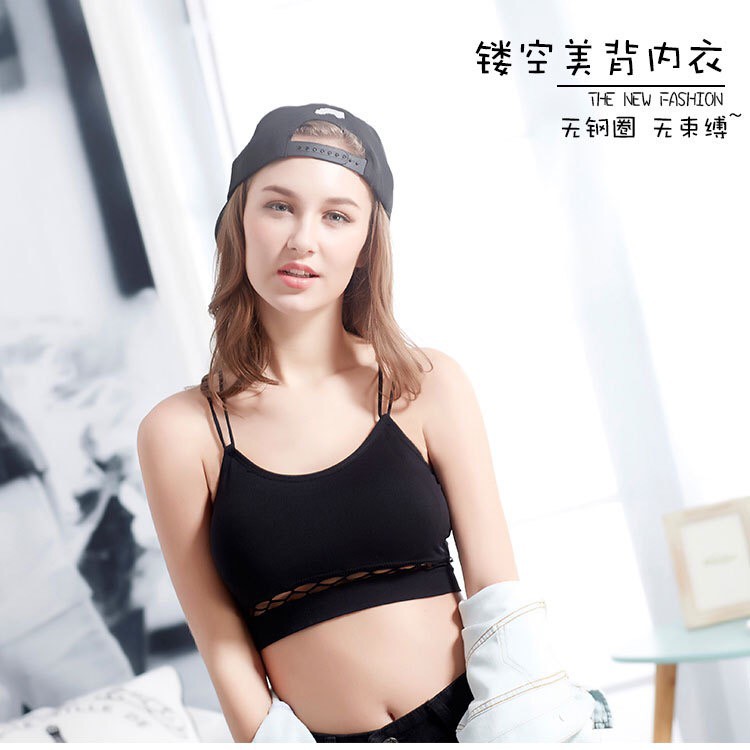 INFY - Sport Bra Pakaian dalam Wanita Spandek Tanpa Kawat BH Tali Sexy New Model Fashion B011 Import