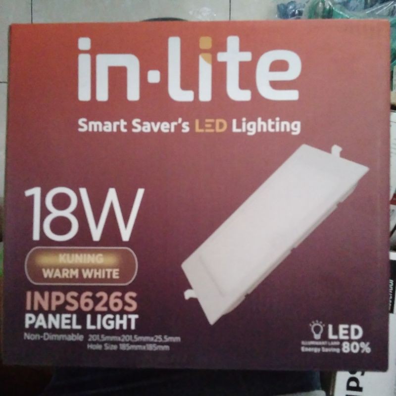 Downlight LED In Lite 18 Watt Inbow Kotak Warna Kuning-Putih