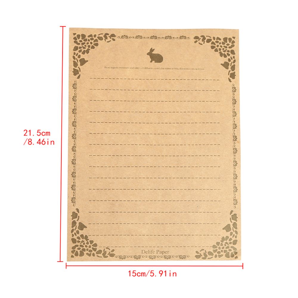 8pcs / Set Kertas Surat Desain Retro Vintage Multi Warna Untuk Stationery Sekolah / Kantor