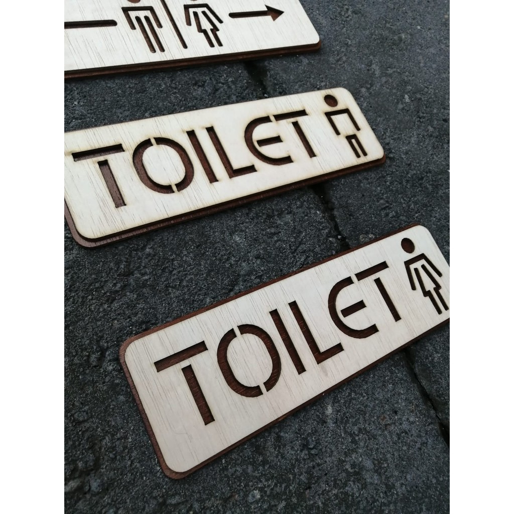Signage Kayu Toilet Laser Cutting
