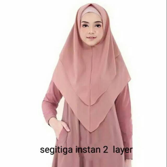 HIJAB INSTANT ( SEGI TIGA DUA LAYER )