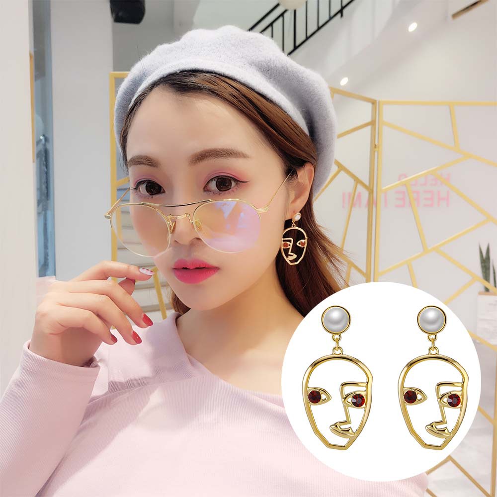 Korea wajah kepribadian desain Mutiara anting-anting anting-anting Korea gaya chic dan unik sederhan