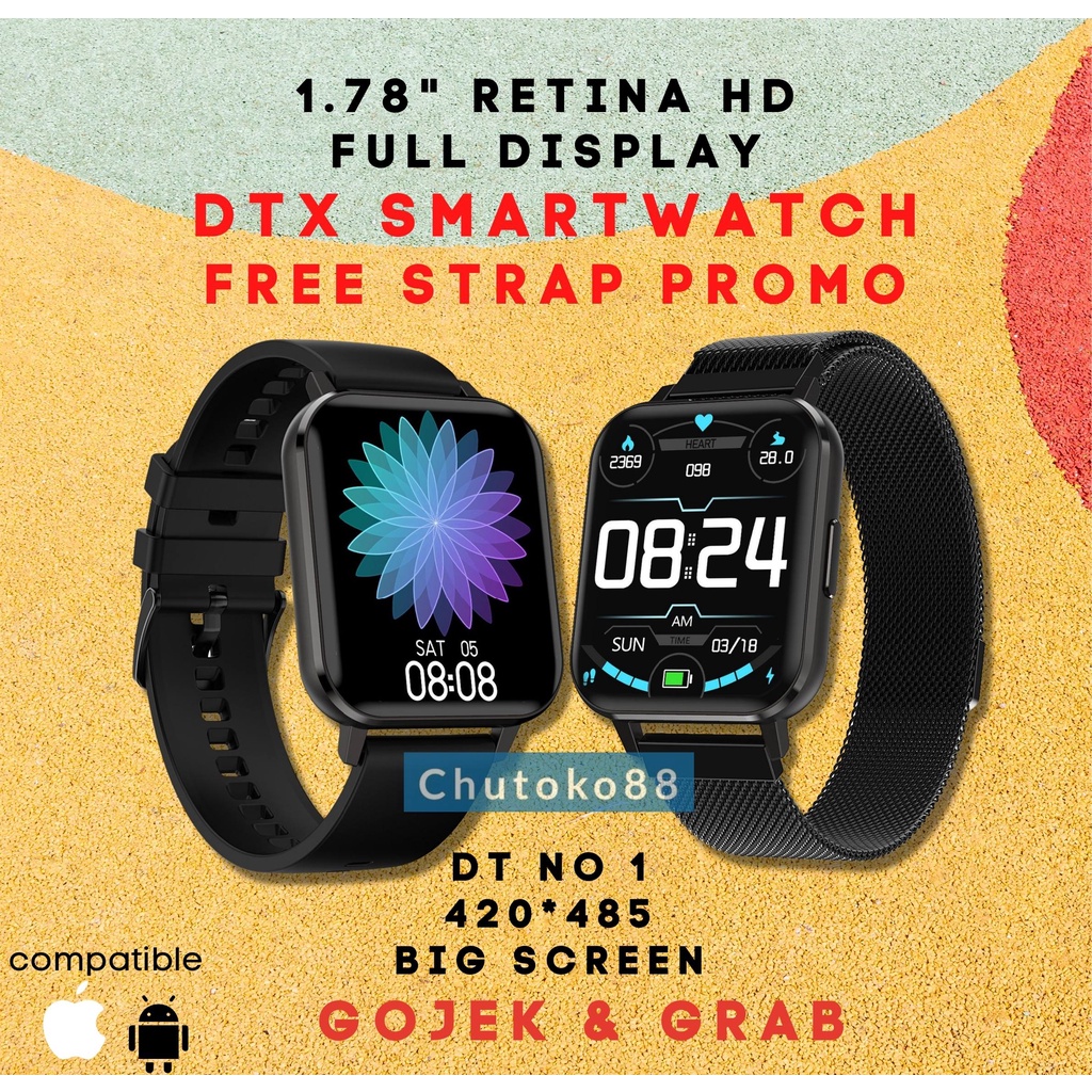 Iwo DTX Smartwatch Seri 8 Layar Sentuh 1.78 " Tahan Air Ip68 Dengan Monitor Detak Jantung+Tekanan