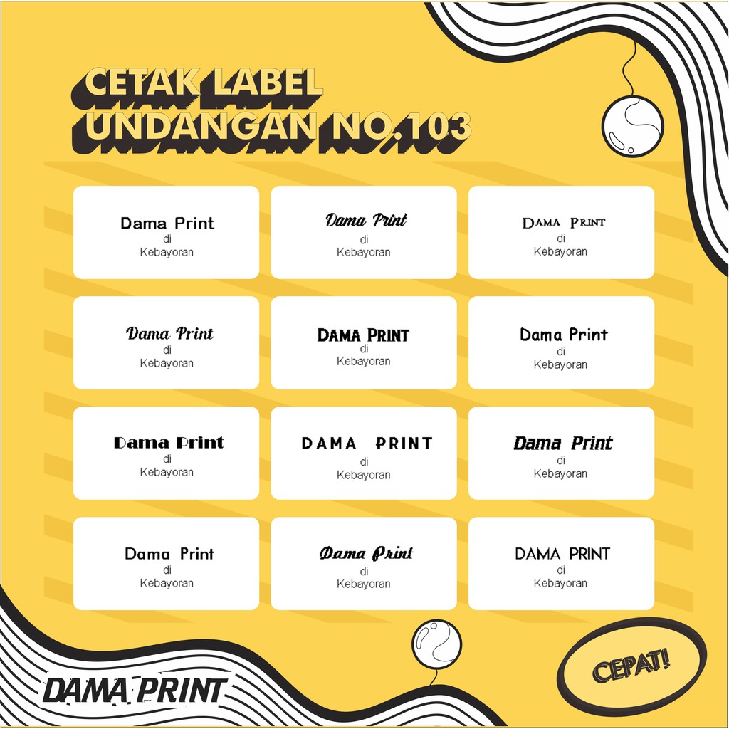 PROMO Cetak Label Undangan No.103 Tom and Jerry