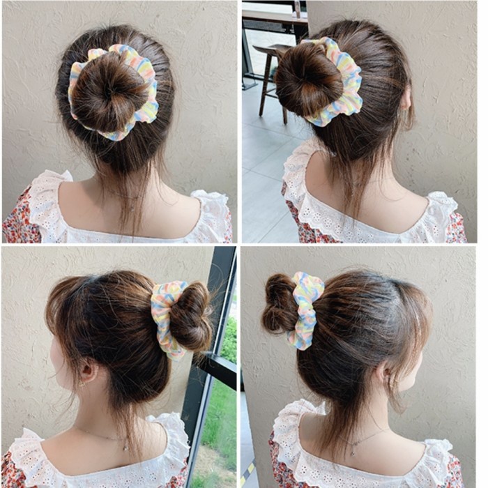 IK97 Ikat Rambut Srunchie LOLIPOP RAINBOW Korea