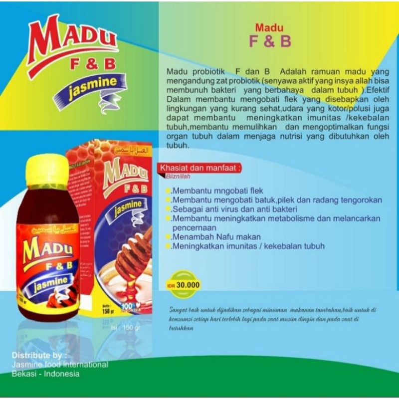 madu batuk dan flu fnb f&b madu jasmine