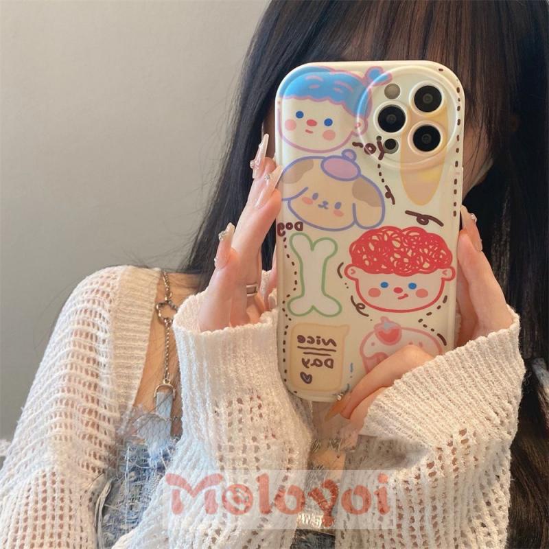 Soft Case TPU Desain Doodle Laki-Laki Dan Perempuan Untuk IPhone 11 7 8 Plus 13 12 Pro MAX XR X XS MAX 6 6s Plus SE 2020