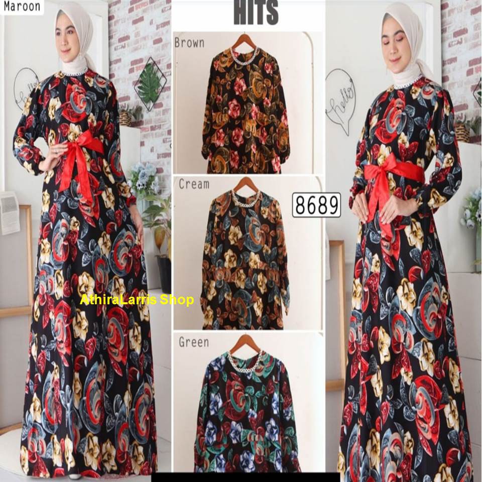 Dress Batik Wanita Gamis Rayon Baju Gamis Wanita Terbaru 2021 8689