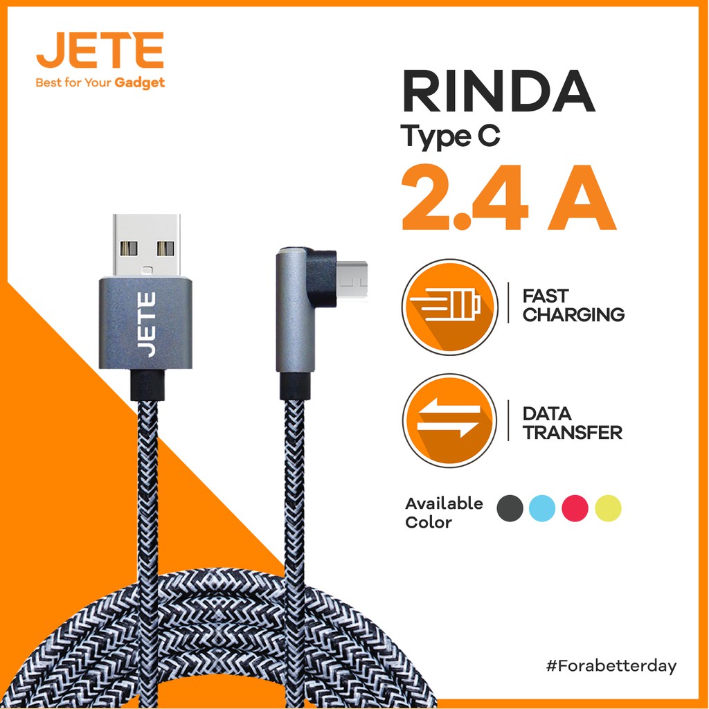 Kabel USB Type C Fast Charging JETE CA1 - Garansi Resmi 2 Tahun