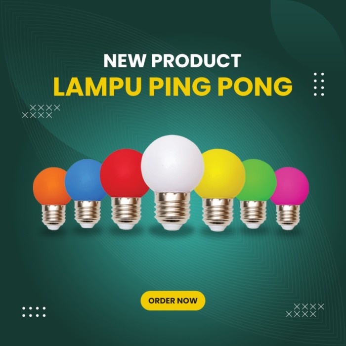 Lampu Bohlam LED Warna Warni Lampu Dekorasi Lampu LED Ping Pong 3 Watt