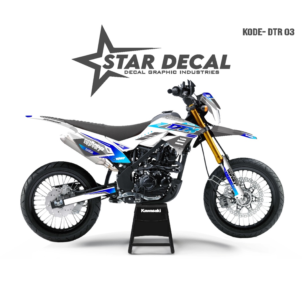 STAR DECAL | Decal DTRACKER full body Putih Biru Simple Elegan
