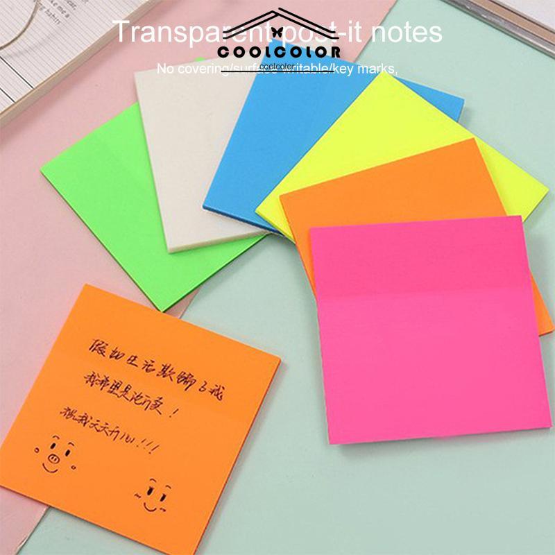 COD 50PCS Stiker Transparan Fluorescent Tanpa Cover- cl