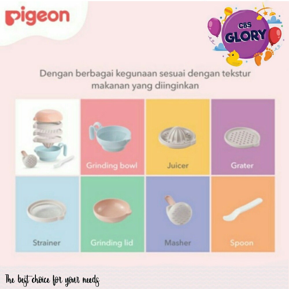 Pigeon 1 Set Baby Food Maker Alat Untuk Membuat MP-ASI Manual