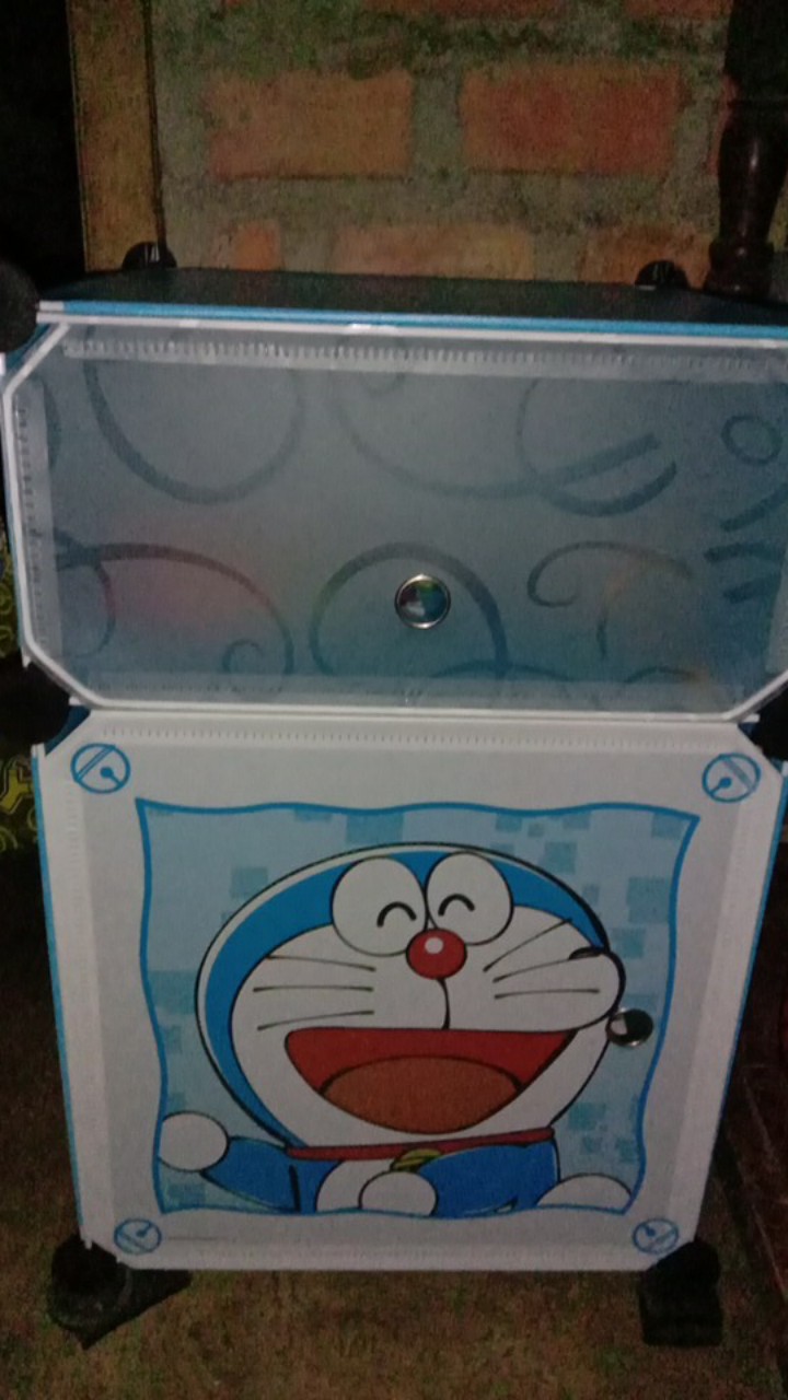 Shenar,lemari Plastik Baju Anak (1x2)/lemari Bedside Table/anti Air/rak Susun/lemari Mini 2 Pintu