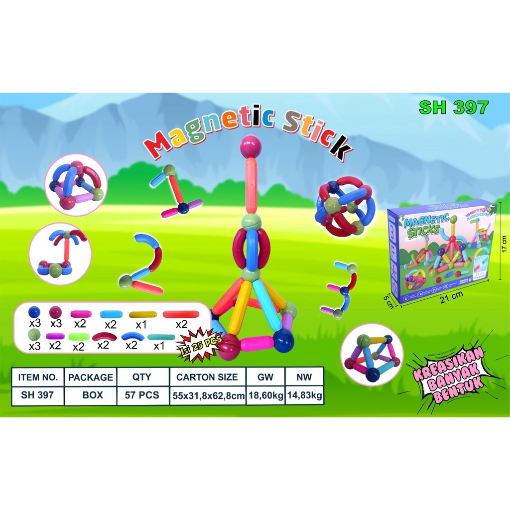 Mainan magnetic stick SH 397
