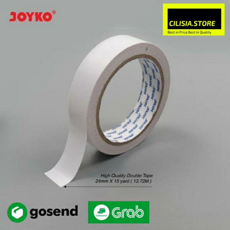 

Double Tape Joyko 1 Inchi / 24mm Panjang 15 Yard Perekat 2 Sisi Dobel