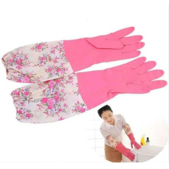 OMEGA Sarung Tangan Panjang Karet Silicon Latex Sarung Tangan Cuci Piring Cuci Baju 007