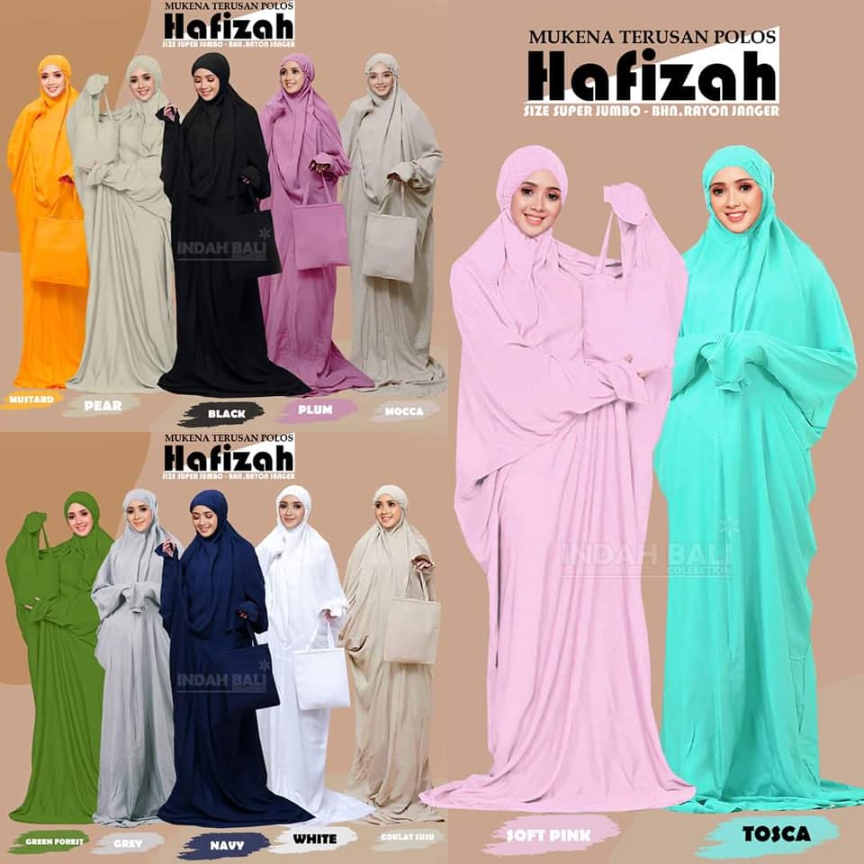 Mukena Bali Terusan (Abaya) Polos Super jumbo