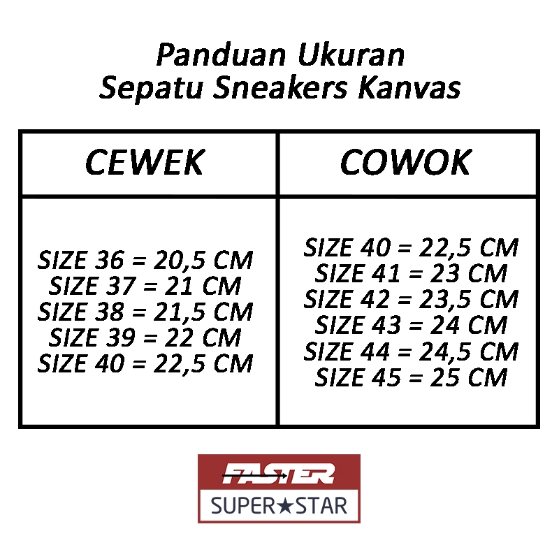 Faster Sepatu Sneakers Kanvas Wanita 1603-03 Size 36-40