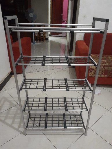 ❃ Rak Sepatu Aluminium 5 Susun Free Tas Sepatu ❀