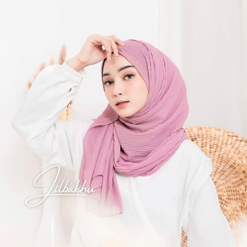 TERMURAH PASHMINA FULL PLISKET CERUTY BABYDOLL / TANPA GARIS TENGAH 180X75