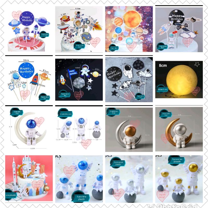ORNAMEN ASTRONOT LUAR ANGKASA/ TOPPER ASTRONOT/ TOPPER CUPCAKE