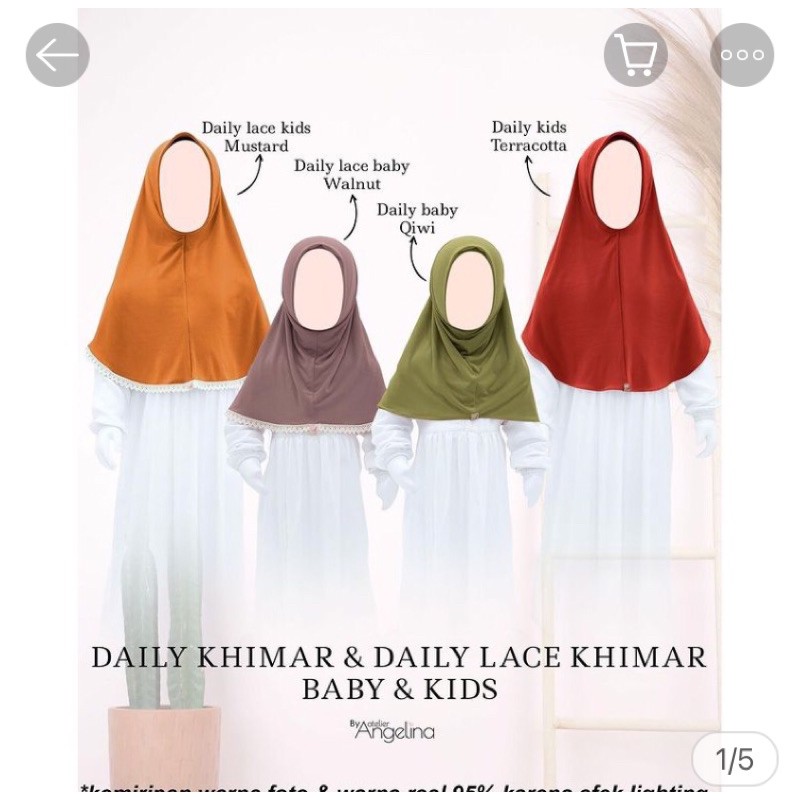 khimar anak/ Bergo anak daily lace kids atelier angelina