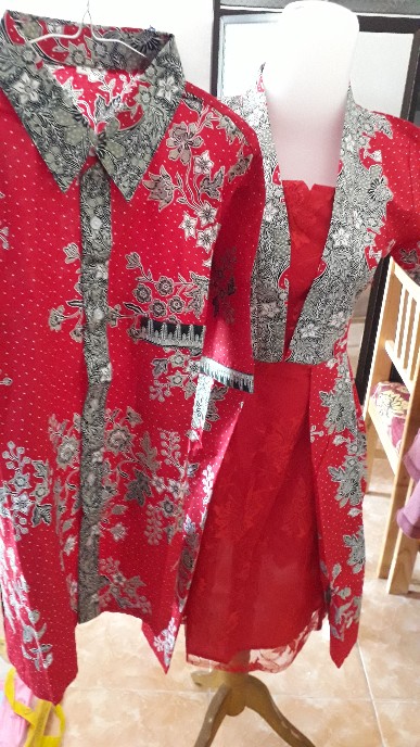 Dress Sarimbit  Batik Couple Batik  Kd Melati Warna