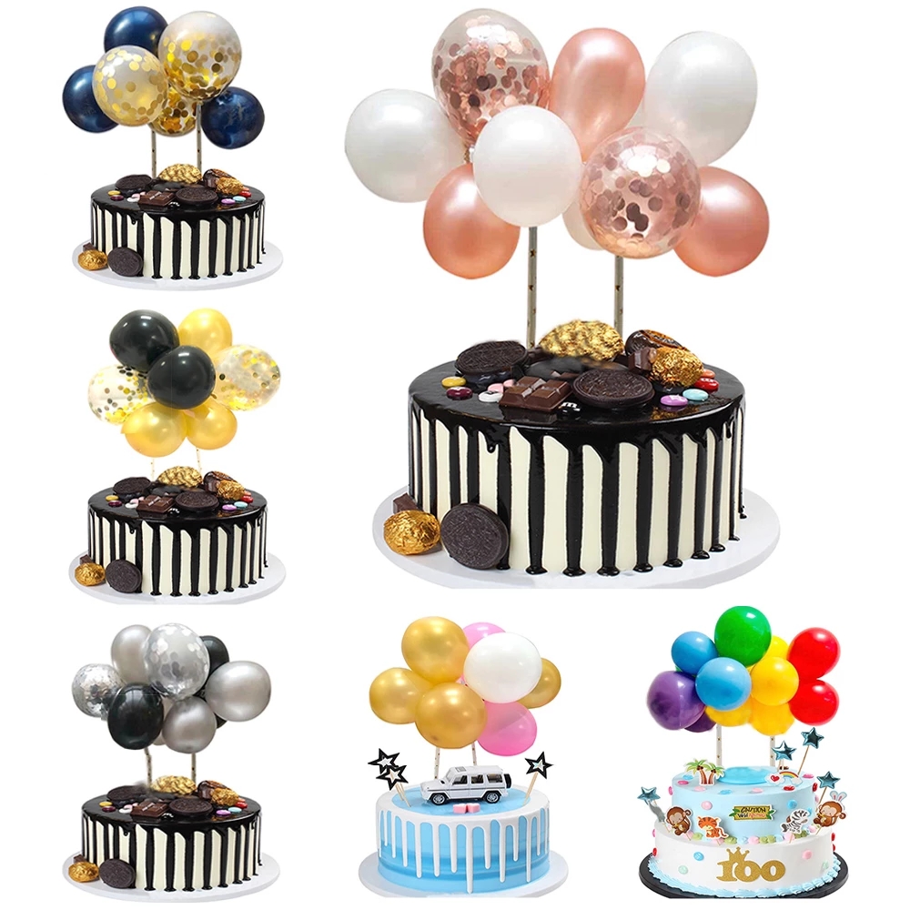 10pcs Balon Confetti Mini Ukuran 5 Inci Untuk Dekorasi Kue Ulang Tahun / Pernikahan