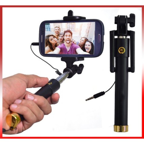 TONGSIS KABEL LIPAT BLACK MONOPOD SELFIE STICK CAMERA FULL BACK universal holder u