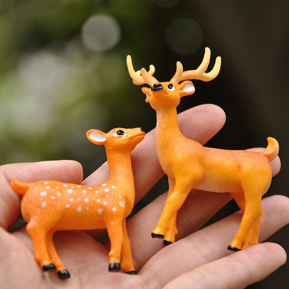 [Elegan] Sika Deer Lucu Padat Buatan Miniatur Individualitas Kreatif Simulasi Rusa Hutan