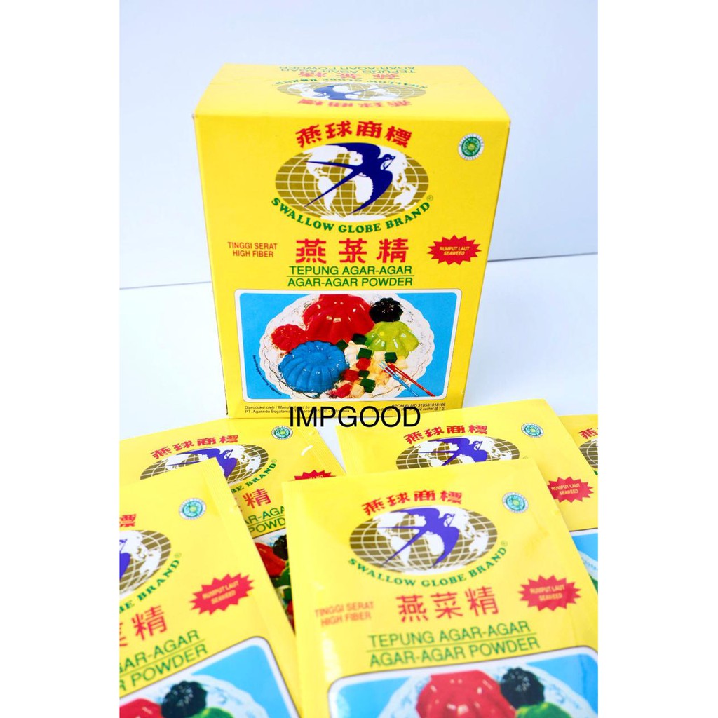 

AGAR AGAR WALLET SWALLOW GLOBE BRAND PUTIH 7GRAM