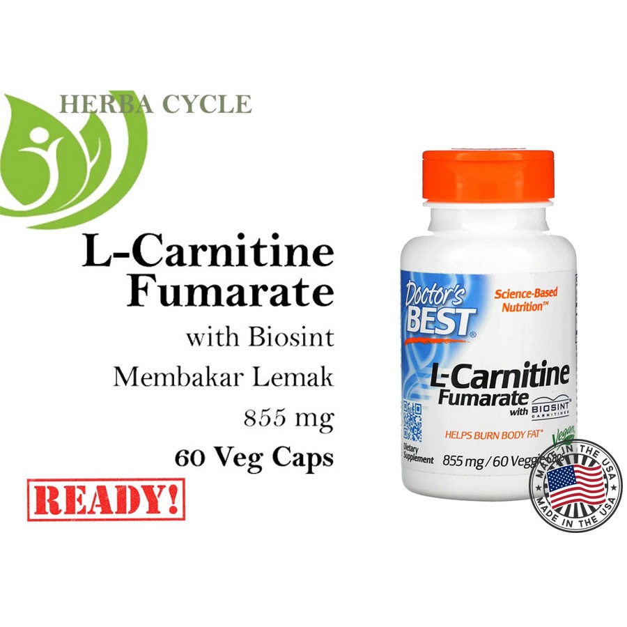 Doctor Best L Carnitine Fumarate with Biosint Carnitines 855 mg 60 VegCap Dr Best Carnitine