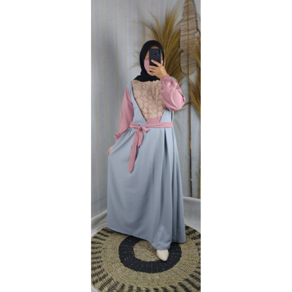 Dress AKIRA MX BRUKAT ITYCREPE PREMIUM adem busui modis modern PASTEL SHABBY